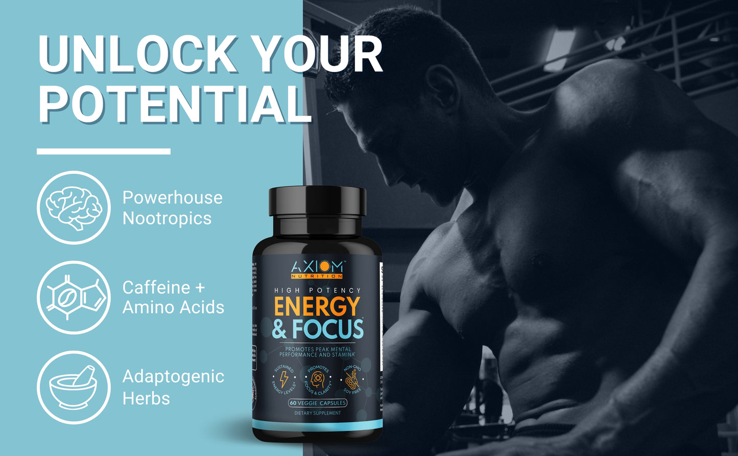 High Potency Energy & Focus - 60 Capsules (30 Servings)