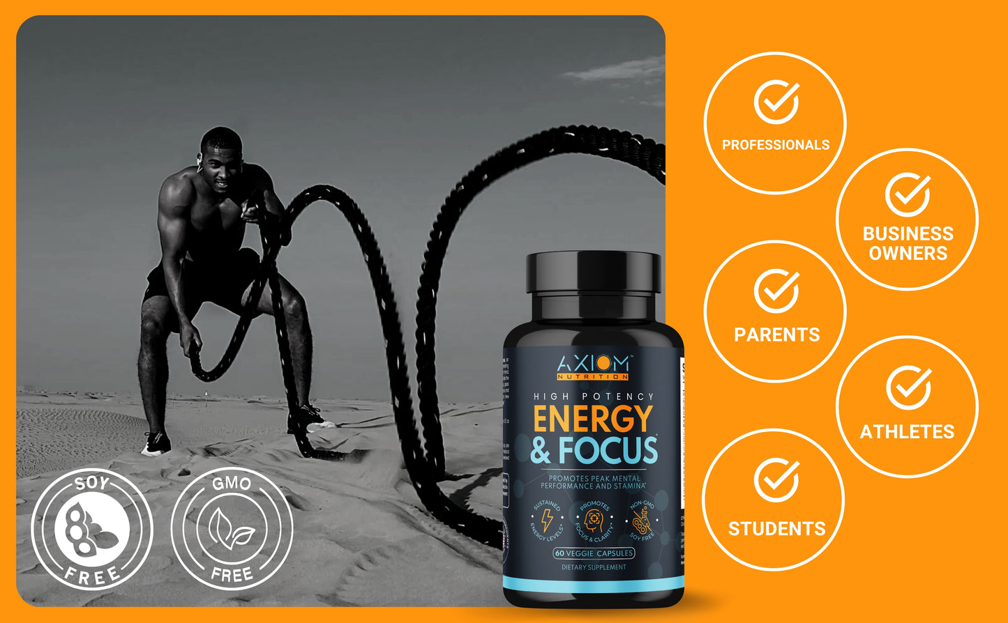 High Potency Energy & Focus - 60 Capsules (30 Servings)