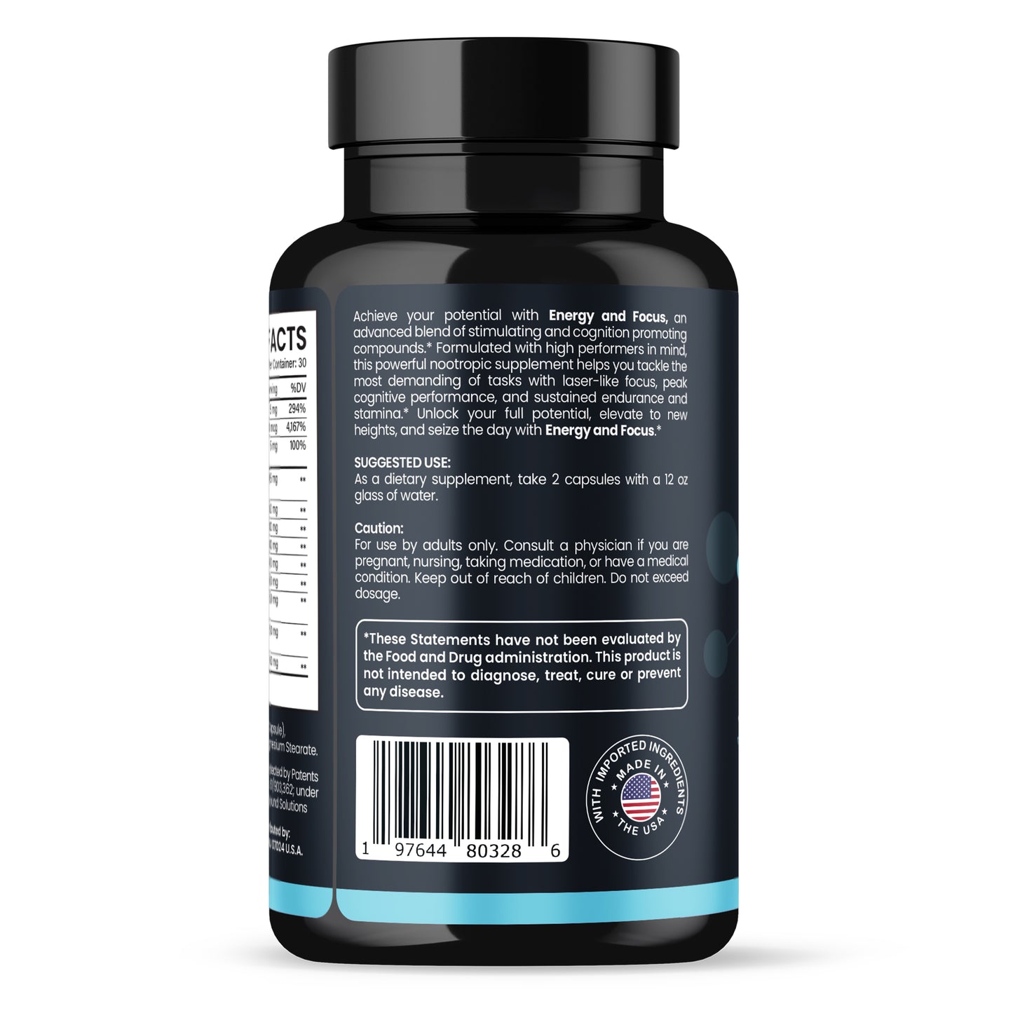 High Potency Energy & Focus - 60 Capsules (30 Servings)